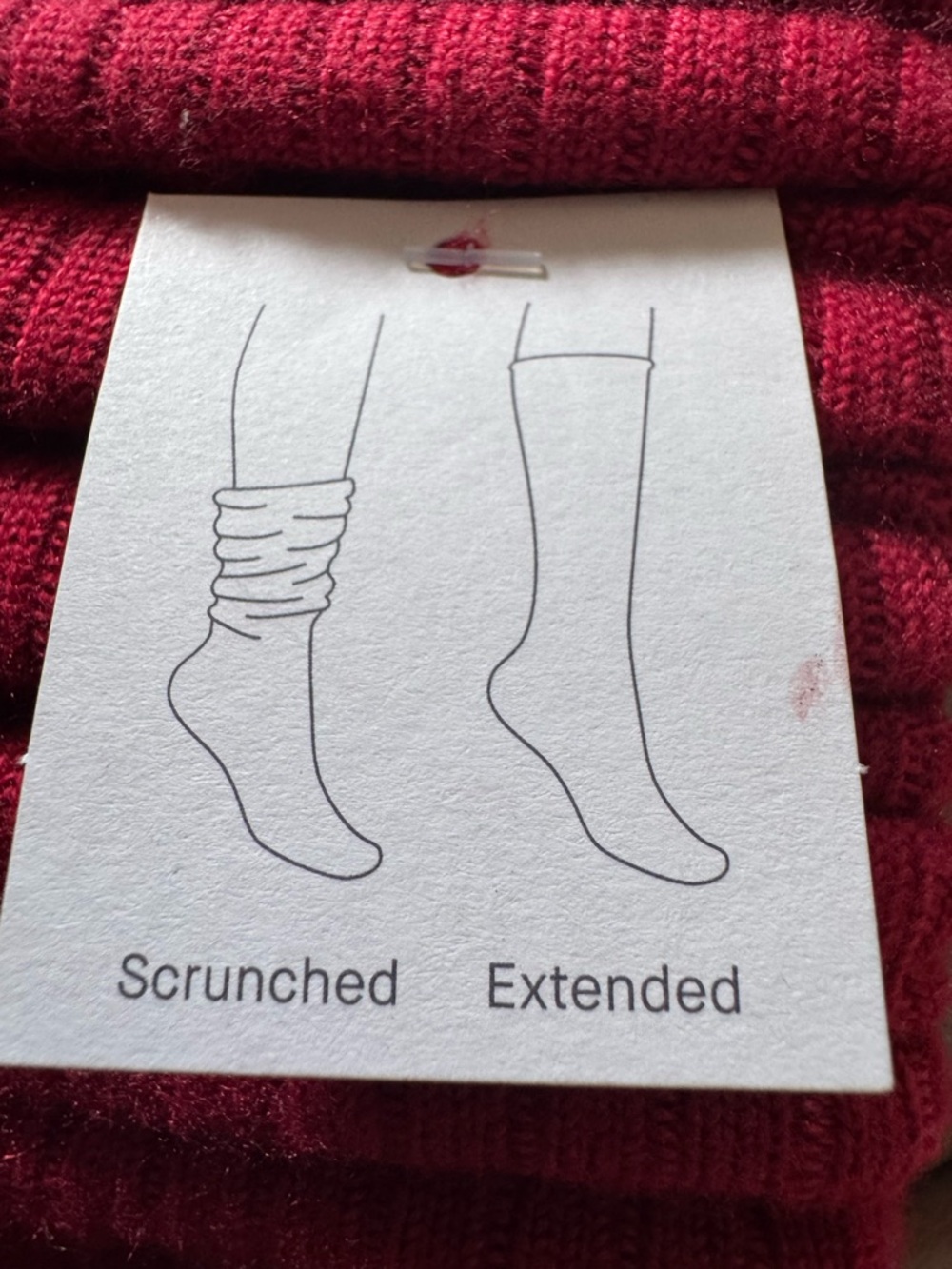 auden Slouch Crew Boot Socks - Raspberry Red - Picture 2 of 3